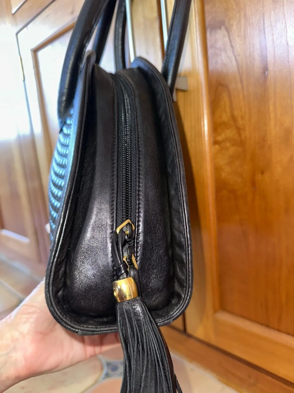 Bally Quilted Leather Dome Satchel Dark Chocolate Brown Double Tassel Vintage - Picture 10 of 15